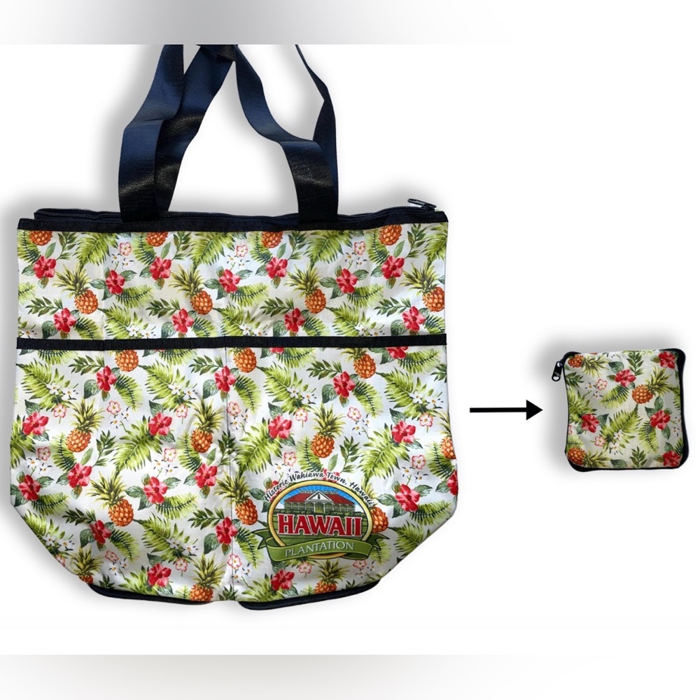 HAWAII PLANTATION FOLDABLE TOTE BAG 12″ X 5″ X 14″